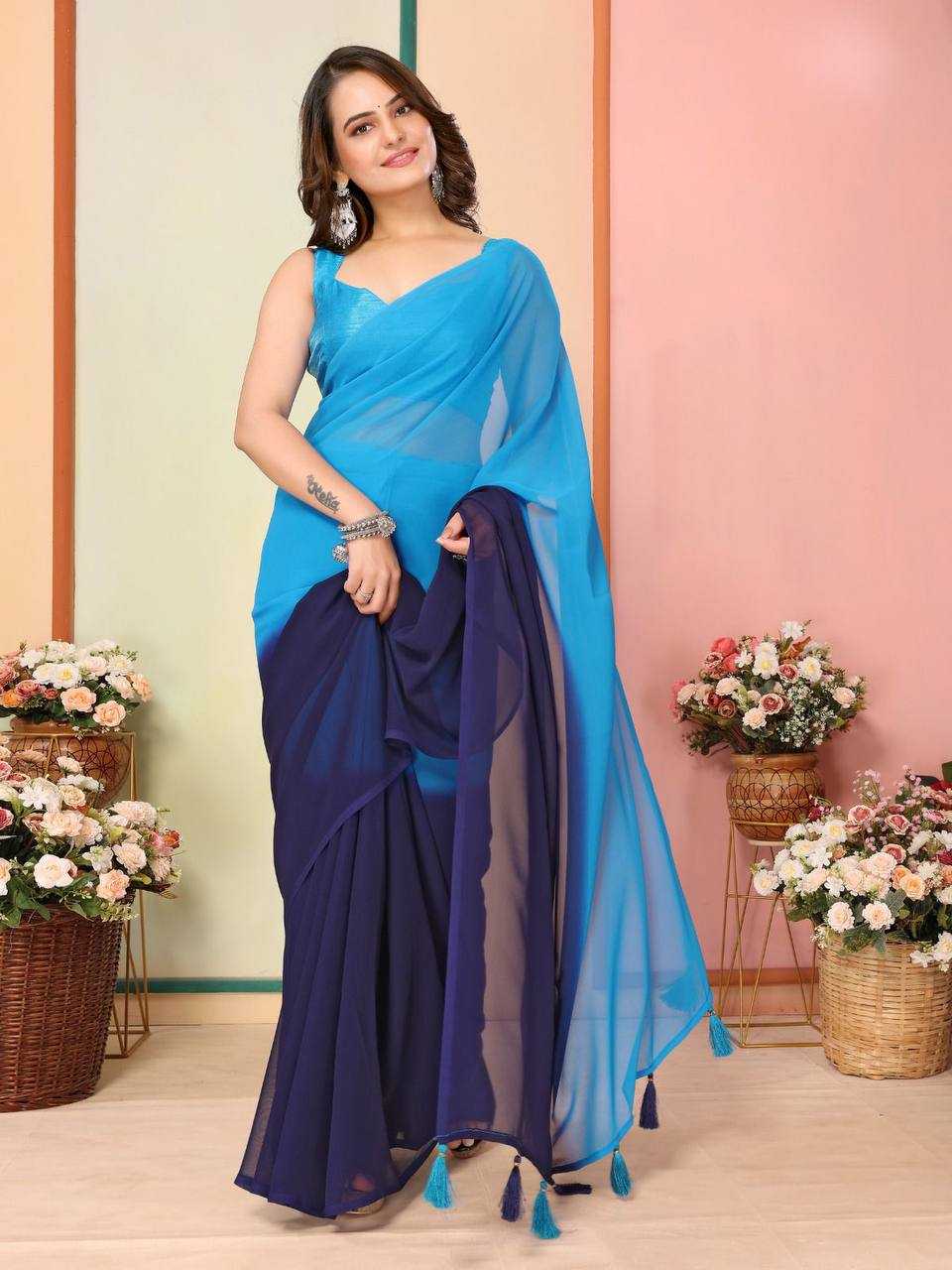 YNF GEORGETTE RVL KOREA WHOLESALE SAREES MANUFACTURER